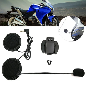 2 adet 3.5 mm Mikrofon Hoparlör Kulaklık Kask Klip V4 V6 Pro Motosiklet bluetooth uyumlu İnterkom Moto