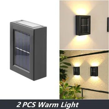 2 Adet dış güneş duvar ışık sensörü sokak lambaları Garland ışık güneş IP65 su geçirmez lamba bahçe dekoratif LED aydınlatma güneş