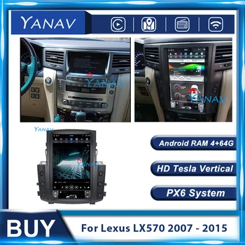 Android Tesla Tarzı Araba Radyo Ses Lexus LX570 2007-2015 GPS Navigasyon 2Din Stereo Ana Ünite Multimedya Oynatıcı Otomatik Carplay