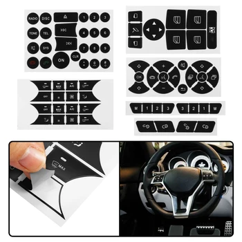 Araba Klima AC Kontrol Radyo Dash Panel Düğmesi Onarım Sticker Trim Çıkartması Mercedes-Benz için W204 C300 2007-2014