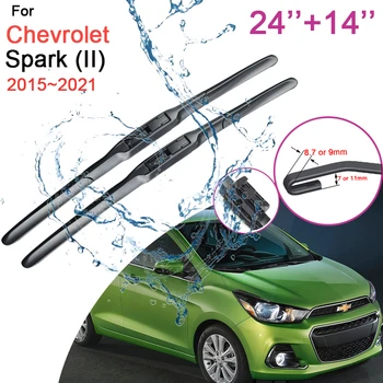 Araba ön cam sileceği Bıçakları Chevrolet Spark için MK4 2015 2016 2017 2018 ~ 2021 Çerçevesiz Kauçuk Kar Kazıma Aksesuarları