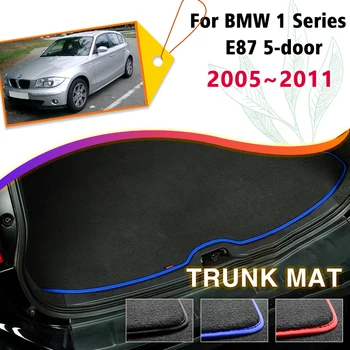 Arka gövde mat BMW 1 Serisi İçin E87 2005~2011 2008 Boot Kargo Liner Tepsi Bagaj zemin halısı Ped Oto Aksesuarları Sticker