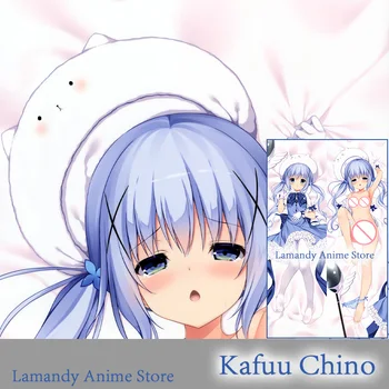 Dakimakura Anime Kafuu Chino Sipariş bir Tavşan mı? Çift Taraflı Baskı Yastık Kılıfı Yaşam Boyutu vücut yastığı Kapak