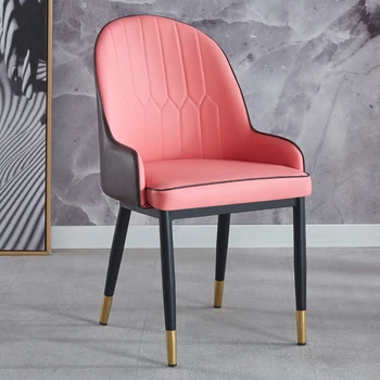 Deri İskandinav yemek sandalyeleri Salon Yatak Odası Taşınabilir Mutfak Masası Sandalye Prefabrik Oyun Stuhl Çok Fonksiyonlu Mobilya T50CY