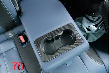 Karbon Fiber ABS Araba Arka Sıra Bardak Tutucu krom çerçeve Trim İçin Land Rover Range Rover Velar Araba-styling Oto İç Aksesuarları