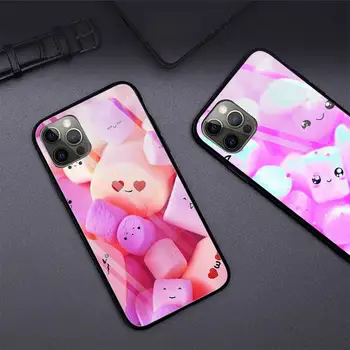 Sevimli ve lezzetli marshmallow Telefon Kılıfı Cam iphone 11 iPhone 12 Max Mini XR XS MAX 8X7 6S 6 Artı SE 2020 telefon kılıfları