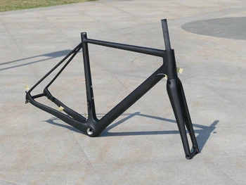 Tam Karbon UD Mat Cyclocross Bisiklet Bisiklet Bisiklet Cyclo-Çapraz Thru Aks Çerçeve ve Çatal 49 cm , 52 cm , 54 cm , 56 cm , 58 cm
