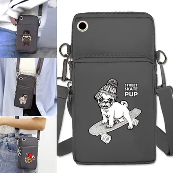 Telefon Çantası Evrensel iPhone / Huawei / xiaomi Çanta Kadın Çanta Basit cep telefonu Su Geçirmez cüzdan omuzdan askili çanta Köpek Baskı ile