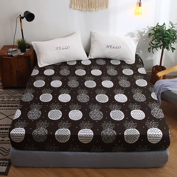 Yatak örtüsü Sadelik Saf Desen Baskı Fırçalanmış Çarşaf Yatak Örtüsü Elastik Bant Ile Yumuşak Yatak Çarşafları Ev Tekstili