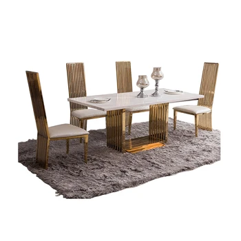 yemek masası takımı comedor sillas de comedor стол обеденный mesa comedor muebles de madera mesa altın paslanmaz çelik + 4 sandalye