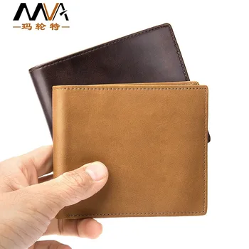 Cüzdan erkek Deri Vintage deri cüzdan erkek Yeni Basit Kısa Fermuar Cüzdan bozuk para cüzdanı kart tutucu Erkekler için