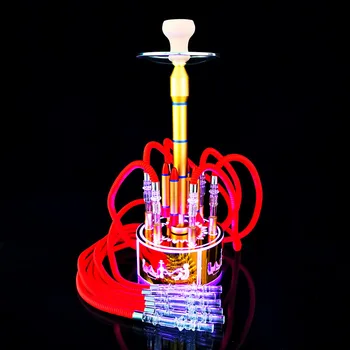Nargile bitmiş Set 6 tüpler ışıkları ile Arap nargile gece Bar KTV duman şişe